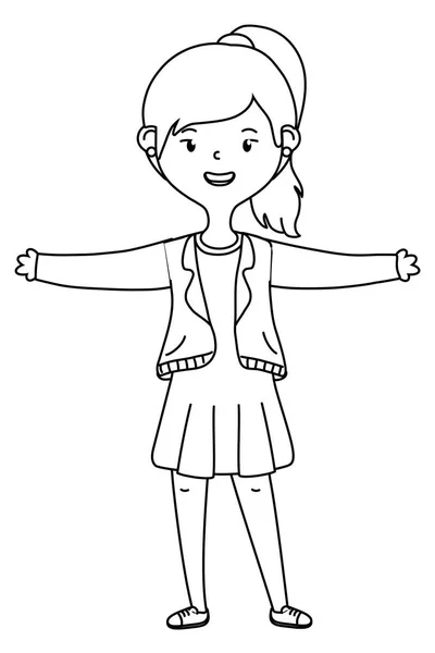 Chica adolescente diseño de dibujos animados — Vector de stock