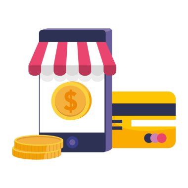 Akıllı telefon ve mağaza simgesi tasarımı