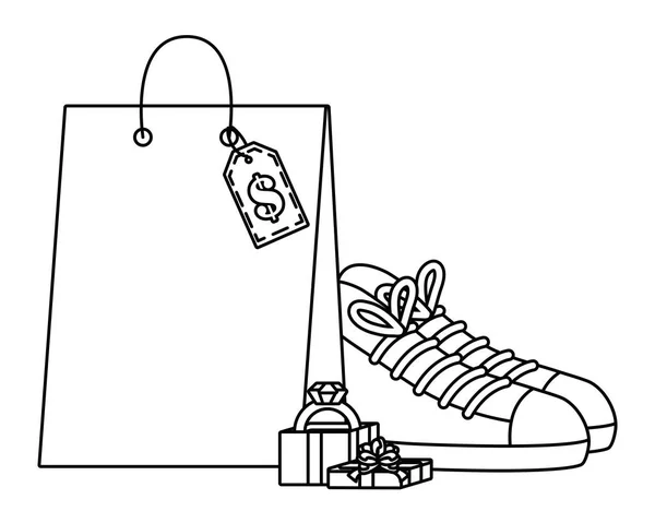 Design de ícone de saco de compras — Vetor de Stock