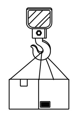 siyah beyaz vinç kanca ile kutu