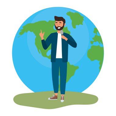 Erkek ve mikrofon tasarımı