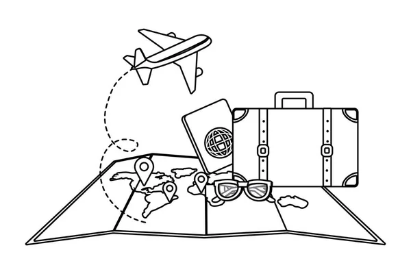 Diseño de maletas y viajes — Vector de stock