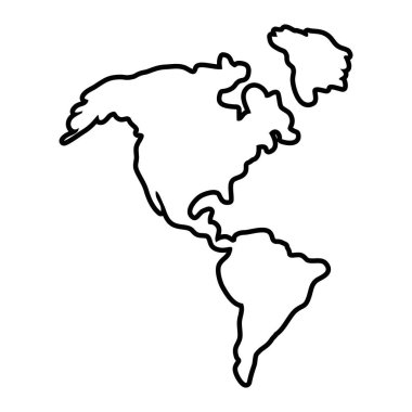 Amerika harita simgesi siyah beyaz