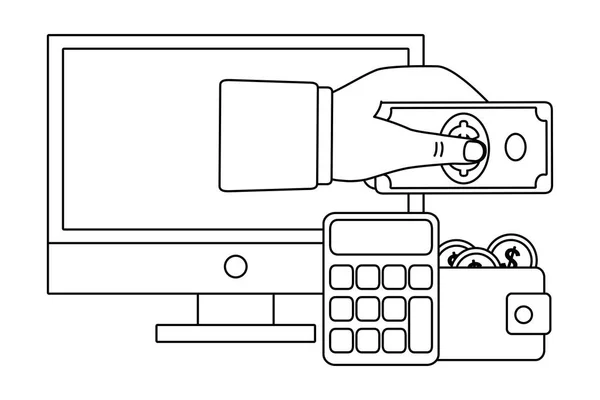 Computer und Shopping Online Design — Stockvektor