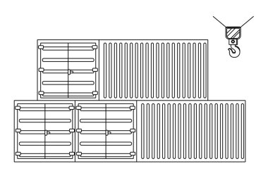 siyah beyaz kargo konteynerleri simgesi