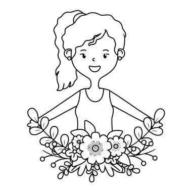 Genç kız karikatür tasarımı