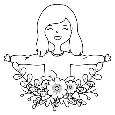 Genç kız karikatür tasarımı