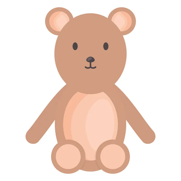 Petit ours jouet en peluche divertissement cadre carré et éléments d'anniversaire vecteur illustratrice — Image vectorielle