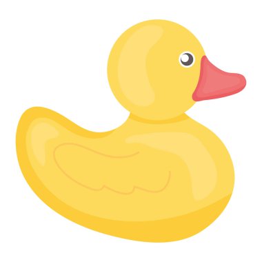 küçük ducky oyuncak eğlence kare çerçeve ve doğum günü elemanları vektör illustraitor