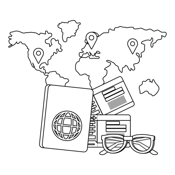 Travel icon set design — Stock Vector