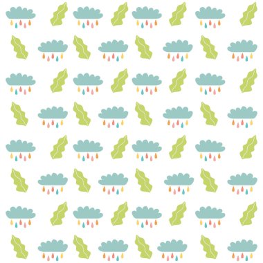 Bulutlar ve yaprakları arka plan