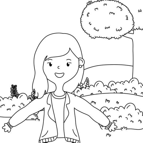 Adolescente menina desenho animado design —  Vetores de Stock