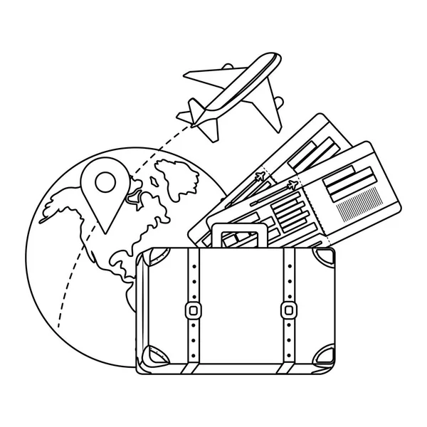 Diseño de maletas y viajes — Archivo Imágenes Vectoriales