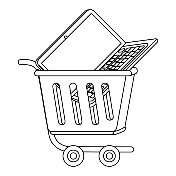 Shopping design icône en ligne — Image vectorielle