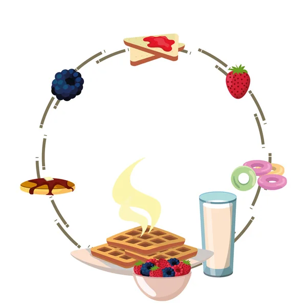 Vynikající chutné snídaně kreslený — Stockový vektor