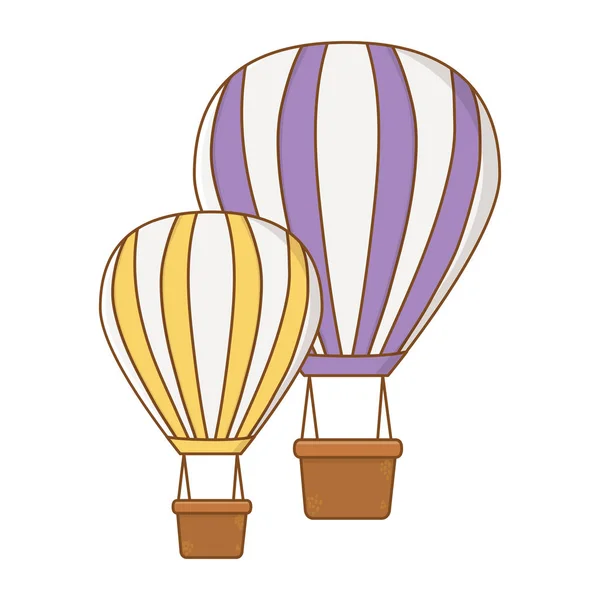 Dibujos animados globo de aire caliente estilo plano — Vector de stock