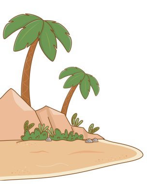 manzara çöl karikatür