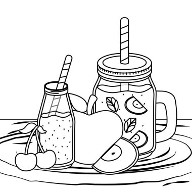 lezzetli sağlıklı yemek karikatür