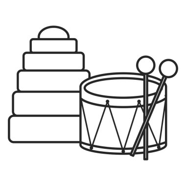 kazık parçaları piramit oyuncaklar ile davul müzikal
