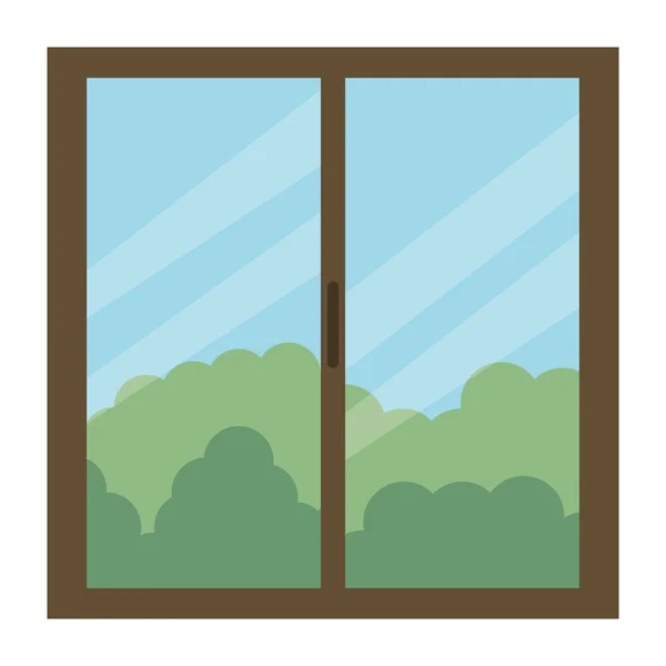 Fensterhaus mit Tagesausblick — Stockvektor