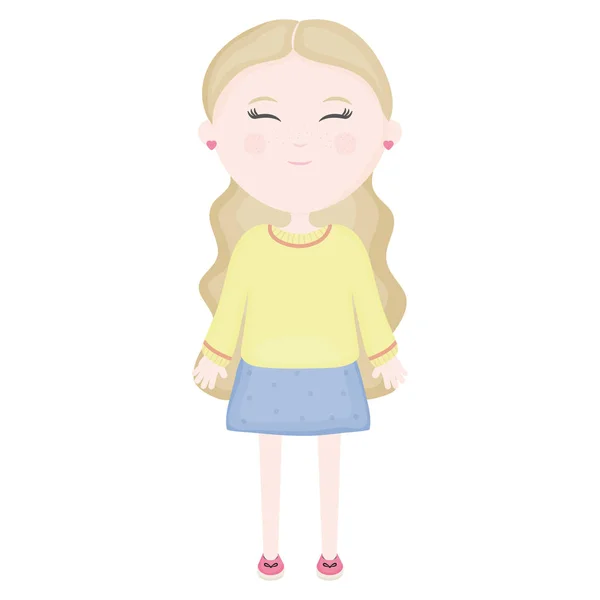 Милий персонаж маленької дівчинки — стоковий вектор