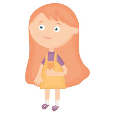 sevimli küçük kız karakter