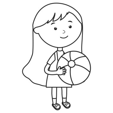 plastik balon ile sevimli küçük kız