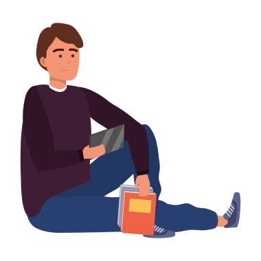 Bin yıllık öğrenci izole akıllı telefonda tarama oturuyor