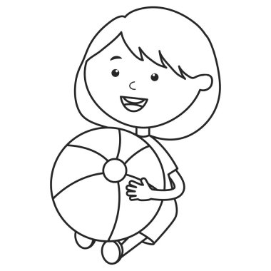 plastik balon ile sevimli küçük kız