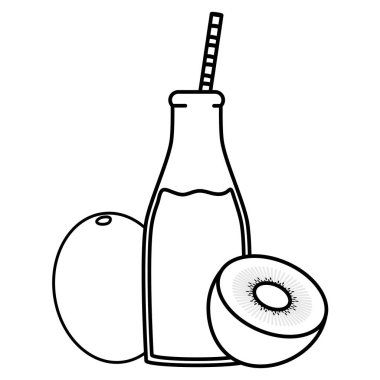 saman ile botttle taze meyve kivi meyve