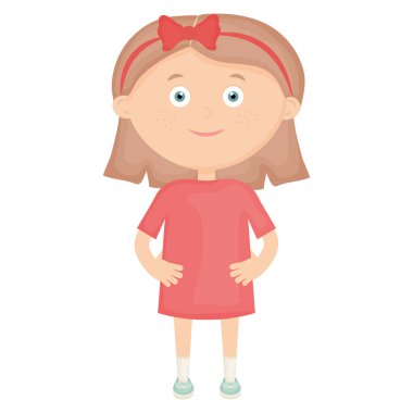 sevimli küçük kız karakter