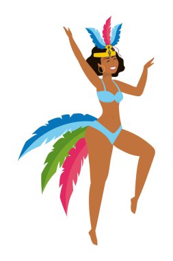 brezilya karnavalını kutlayan kadın