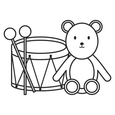 ayı oyuncak oyuncaklar ile davul müzikal