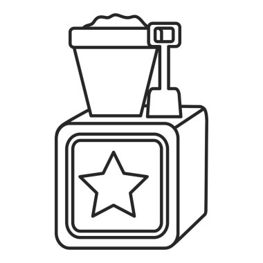 kürek ve blok oyuncaklar ile kum kova