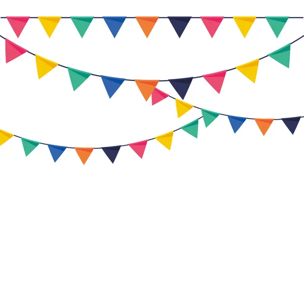 Banderines de fiesta plana colorido — Archivo Imágenes Vectoriales