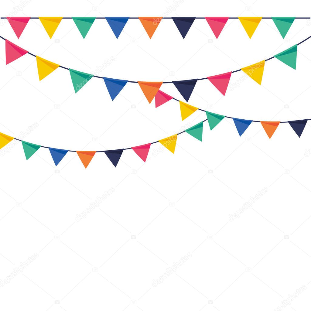 party pennants flat colorful