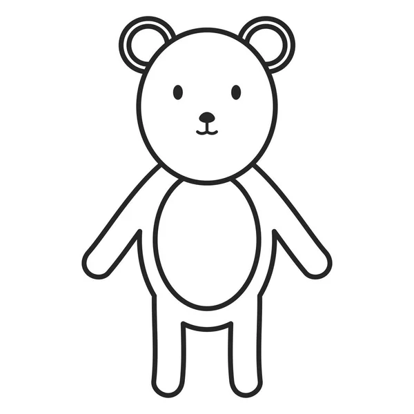 Маленький ведмідь плюшева іграшка розваги — стоковий вектор
