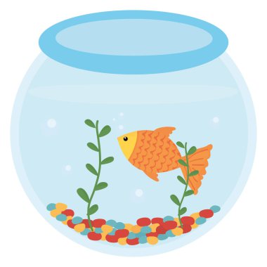 fish pet in aquarium clipart