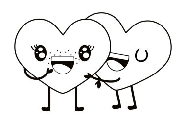 aşk kalp çift çizgi film