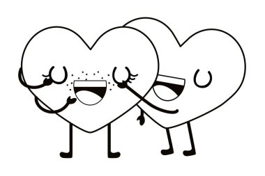 aşk kalp çift çizgi film