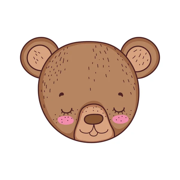 Lindo poco oso cabeza icono — Vector de stock