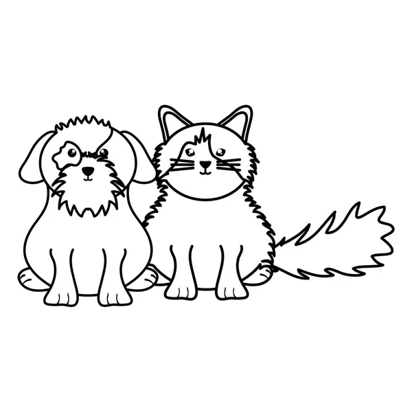 Χαριτωμένο μικρό γάτες και σκύλοι μασκότ — Διανυσματικό Αρχείο