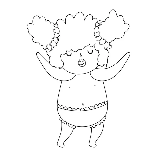 Cute cupid chubby girl — Stock Vector