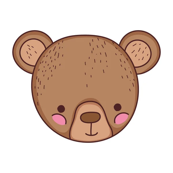 Aranyos kis medve fej ikon — Stock Vector