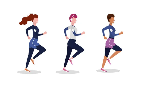 Упражнения для бега — стоковый вектор