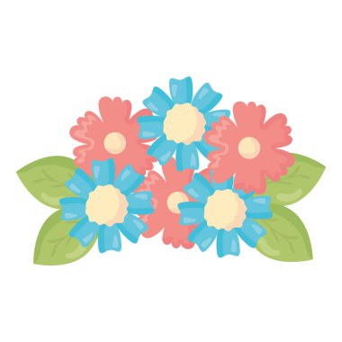 çiçekler ve Leafs dekorasyon