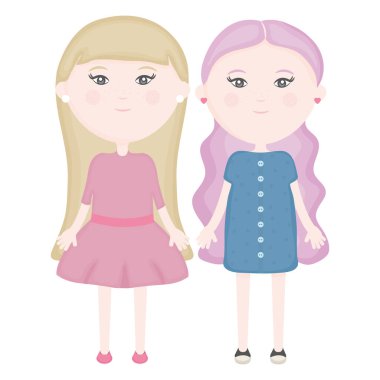 sevimli küçük kızlar çift karakter