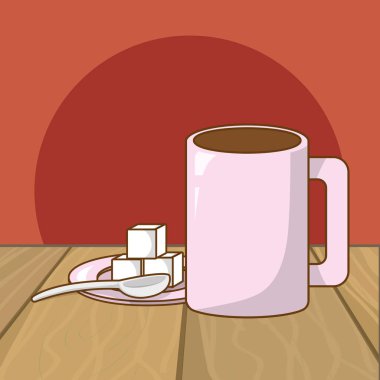 sıcak bir içecek çizgi film