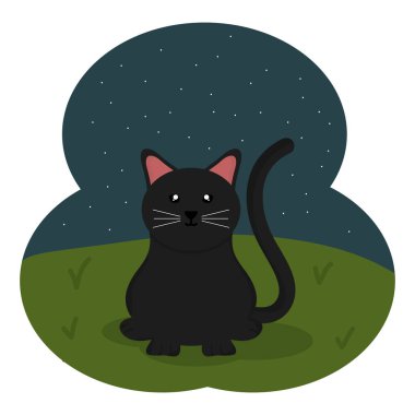 alanında sevimli küçük kedi maskotu