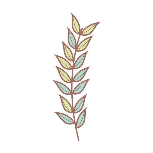 Tak met bladeren plant — Stockvector